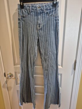 Striped Women's Jeans - Casual Flared